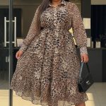 Full-length leopard print maxi dress (22311)