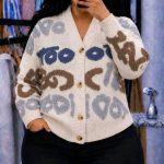 V-neck knitted cardigan (YB0020)