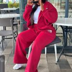 Casual two-piece fleece tracksuit (61163)