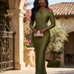 One-Shoulder Ruched Maxi Dress (21983)