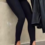 High-waisted stirrup leggings (1723)