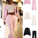 Cozy fleece lounge matching two-piece tracksuit set  (1731)