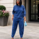 cozy acid-wash mock-denim matching tracksuit (1726)