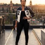 Onochrome varsity-style leather bomber jacket (2977)