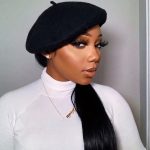 Classic black French-style beret (F5)