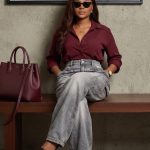 Acid-wash grey denim cargo jeans (4718)