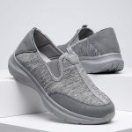 Grey slip-on walking shoes (5376)