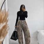 "dirty wash" denim barrel jeans (NK387)