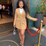 Long-sleeve double-breasted blazer dress (22128)