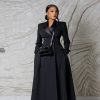 Double-Breasted Tuxedo Maxi Coat Dress (20436)
