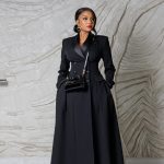 Double-Breasted Tuxedo Maxi Coat Dress (20436)