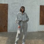 Oversized Cropped Hoodie and Cuffed Jogger Sweatpants Set (614)