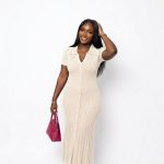 Pearl-Collar Rib-Knit Dress (5292)