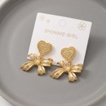 Bow coquette-style drop earrings