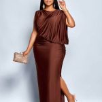 Elegant Draped Maxi Dress (1784)