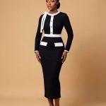 Colorblock column midi dress (22129)