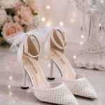 Pearl mesh bridal pumps(366)