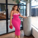 Magenta  midi dress (19042)